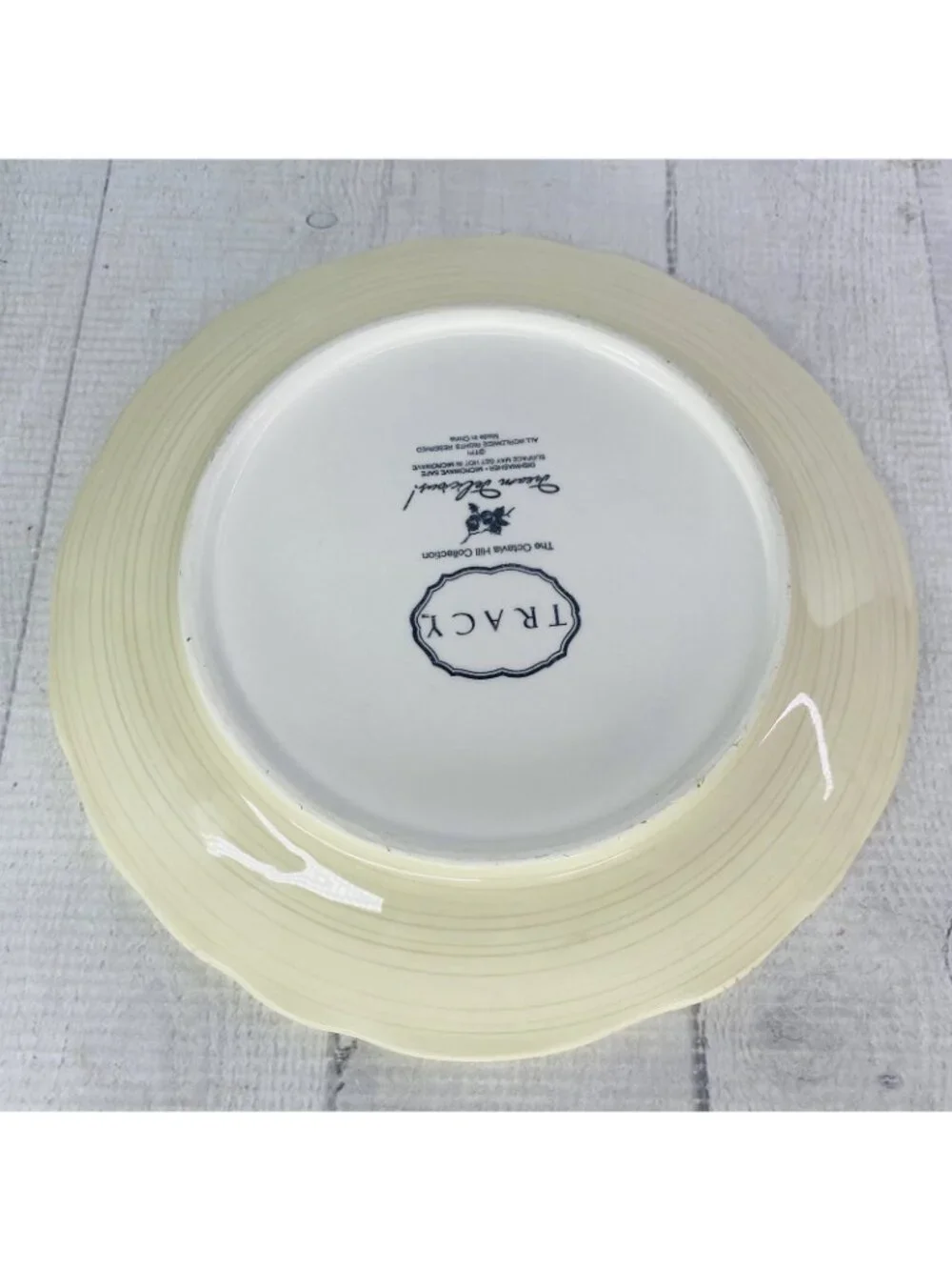 Tracy OCTAVIA HILL Solid Cream Twisted Rope Edge Ceramic 8